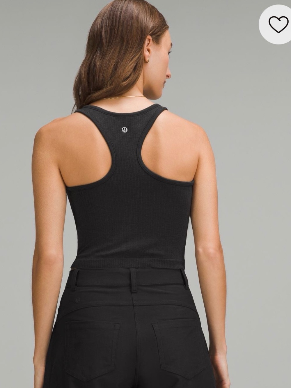 Ebb to Street Cropped Racerback Tank Top high neck dark grey 6